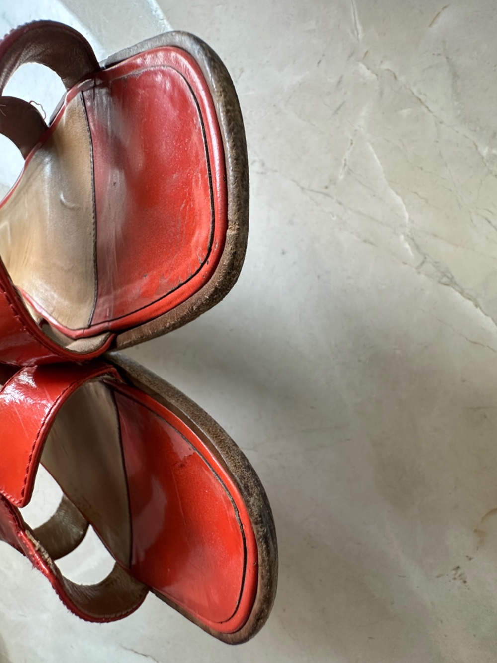 Hermes Oran Women’s Sandals Orange Size 40.5 - Picture 3 of 11